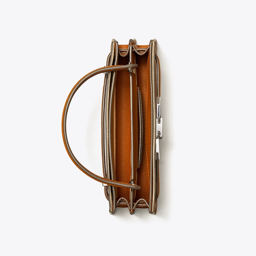 Tory Burch Mini Lee Radziwill Top-Handle Bag BOURBON