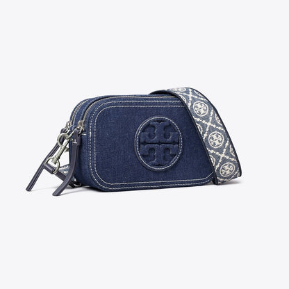 Tory Burch Mini Miller Denim Crossbody Bag Royal Navy