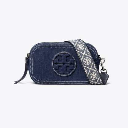 Tory Burch Mini Miller Denim Crossbody Bag Royal Navy