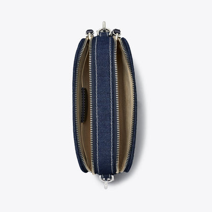 Tory Burch Mini Miller Denim Crossbody Bag Royal Navy