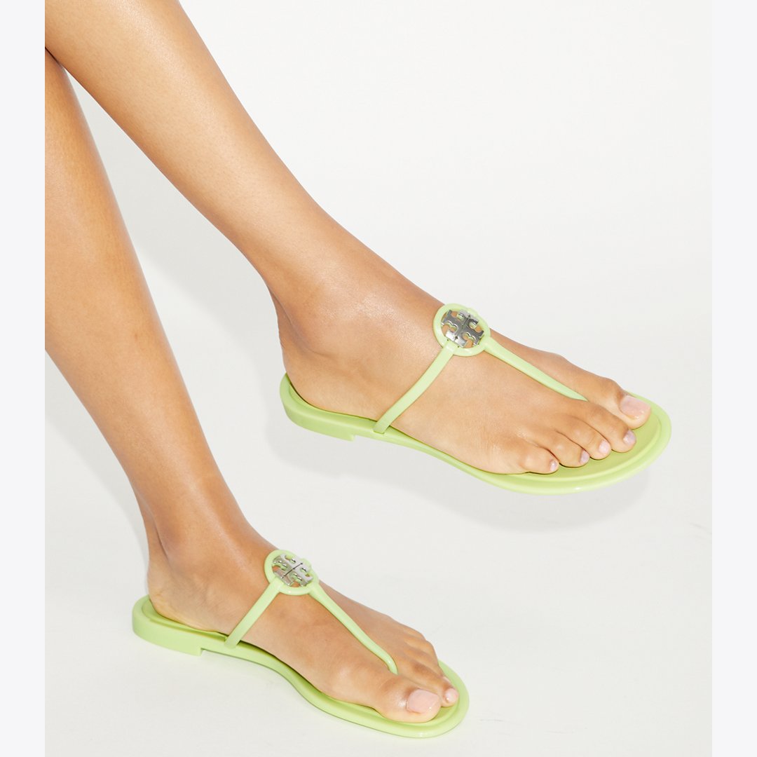 Tory Burch Mini Miller Jelly Sandal GARDEN MINT / SILVER