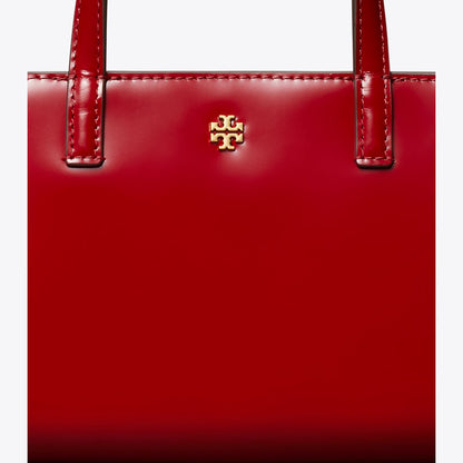 Tory Burch Mini Patent Leather Tote Bartlett Red
