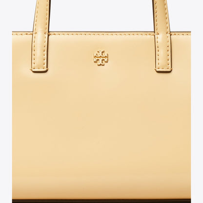 Tory Burch Mini Patent Leather Tote Buff