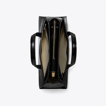 Tory Burch Mini Patent Leather Tote BLACK