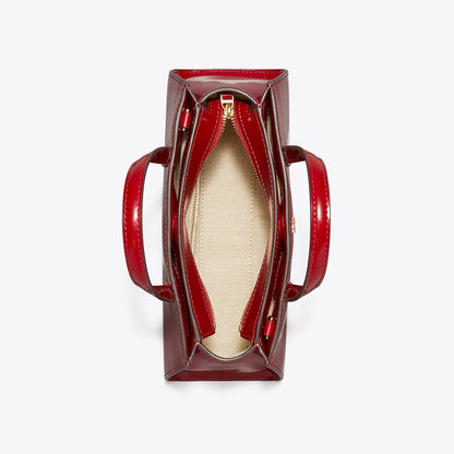 Tory Burch Mini Patent Leather Tote Bartlett Red
