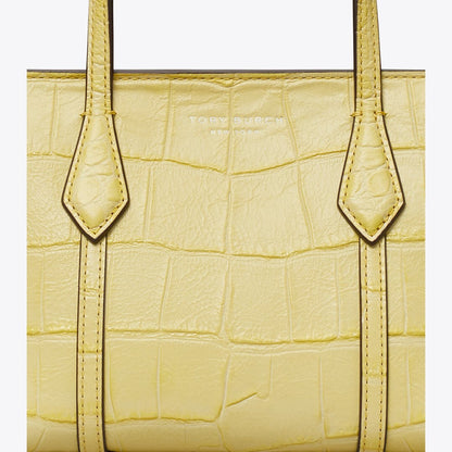 Tory Burch Mini Perry Embossed Tote Yellow Sky