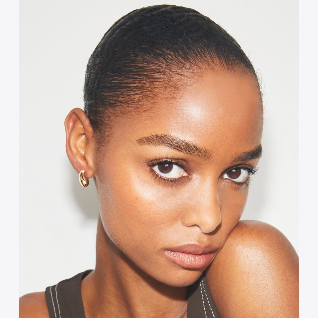 Tory Burch Mini Pierced Earrings Light Brass
