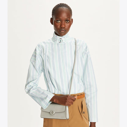 Tory Burch Mini Robinson Spazzolato Crossbody Light Granite