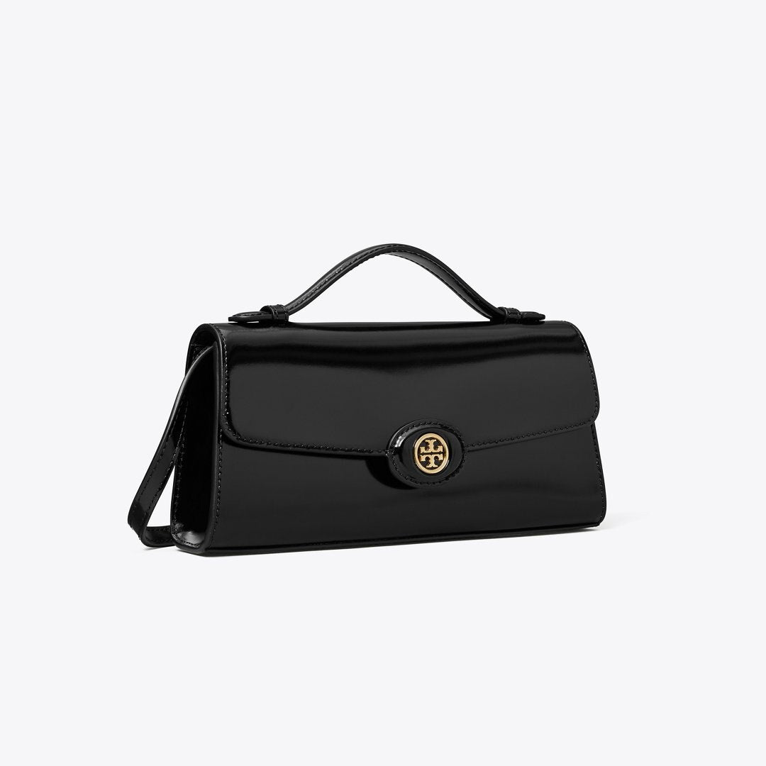 Tory Burch Mini Robinson Spazzolato Crossbody Black