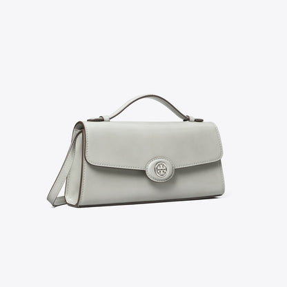 Tory Burch Mini Robinson Spazzolato Crossbody Light Granite