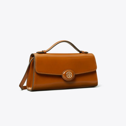 Tory Burch Mini Robinson Spazzolato Crossbody DARK SIENNA