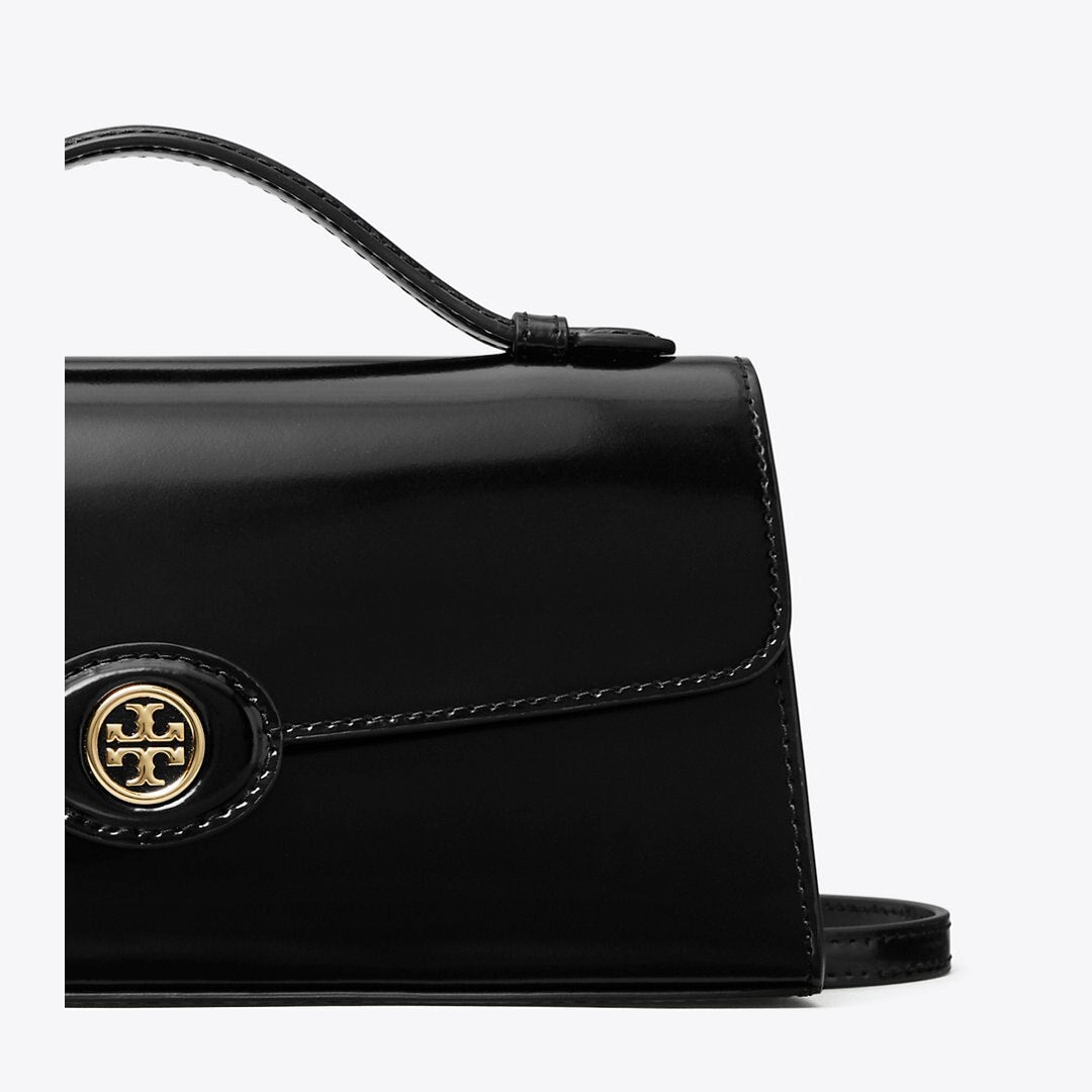 Tory Burch Mini Robinson Spazzolato Crossbody Black