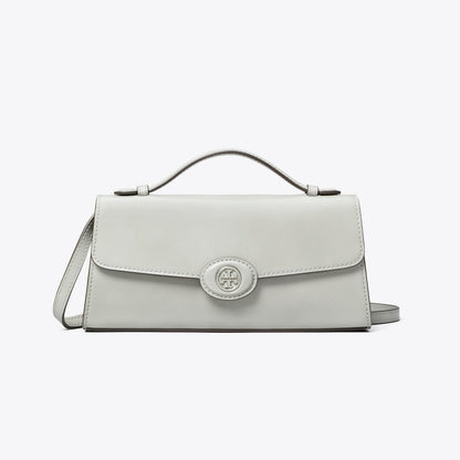 Tory Burch Mini Robinson Spazzolato Crossbody Light Granite