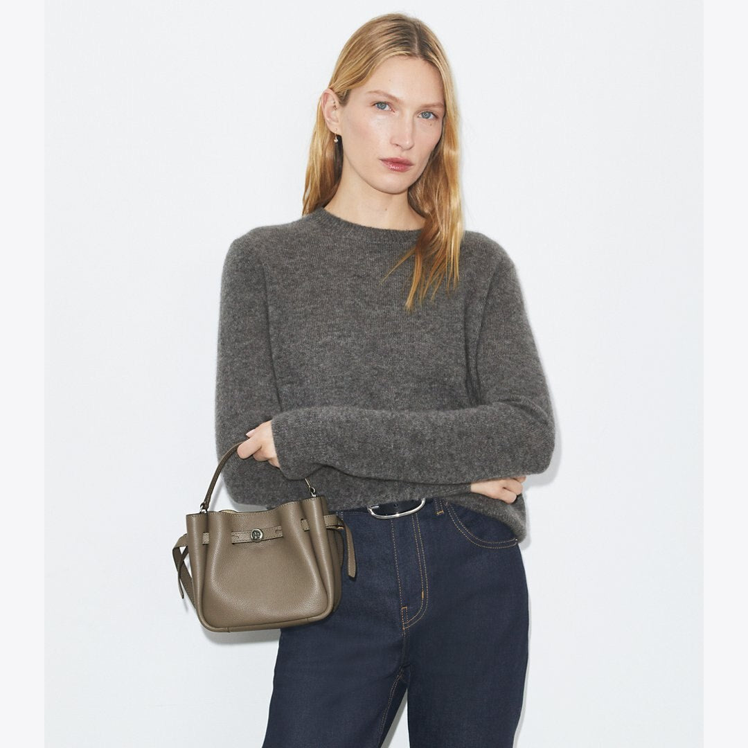 Tory Burch Mini Romy Bucket Bag Wild Mushroom