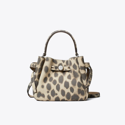 Tory Burch Mini Romy Suede Bucket Bag Cheetah Spots