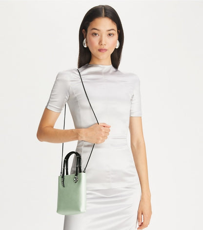 Mini Satin Snake Handle Tote Mint Mint