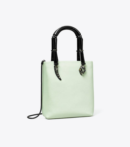 Mini Satin Snake Handle Tote Mint Mint