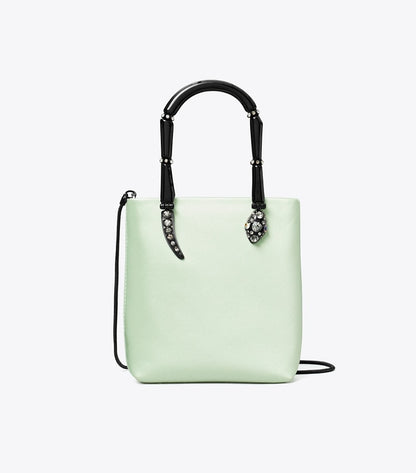 Mini Satin Snake Handle Tote Mint Mint