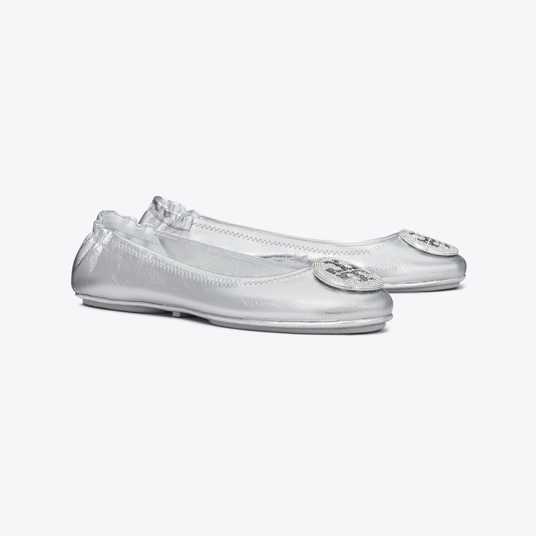 Tory Burch Minnie Travel Ballet SILVER / SILVER