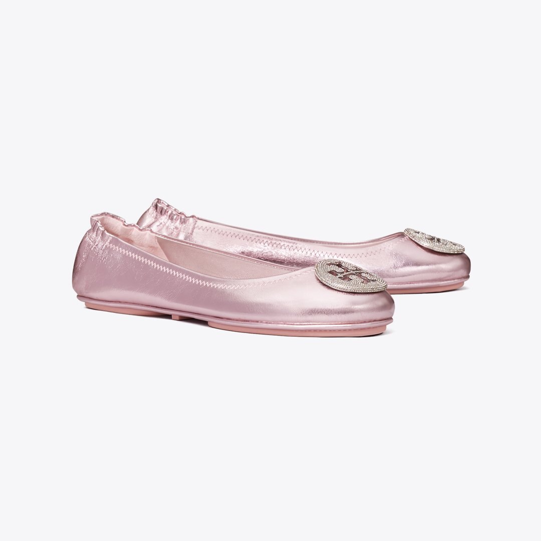 Tory Burch Minnie Travel Ballet SPARKLE PINK