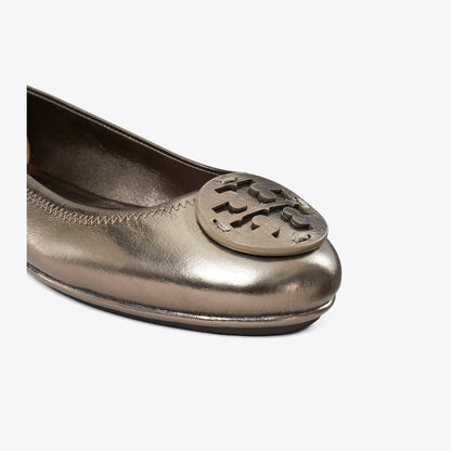 Tory Burch Minnie Travel Ballet SPRING PEWTER
