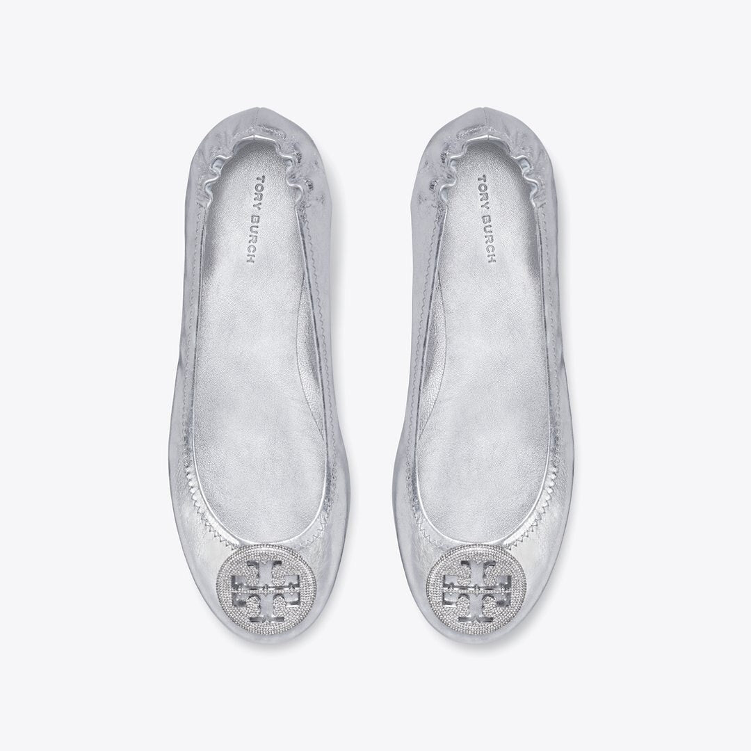 Tory Burch Minnie Travel Ballet SILVER / SILVER