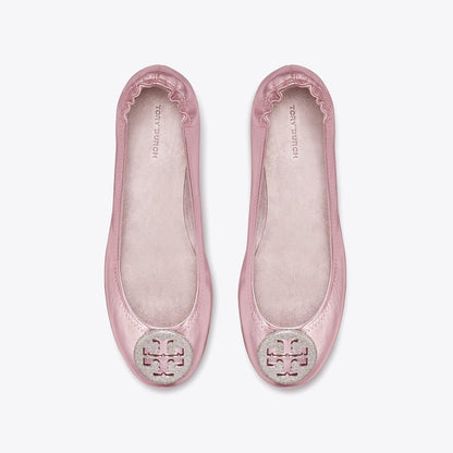 Tory Burch Minnie Travel Ballet SPARKLE PINK