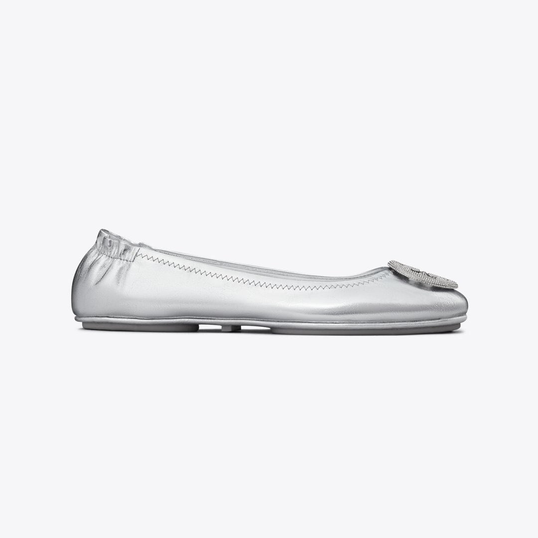 Tory Burch Minnie Travel Ballet SILVER / SILVER