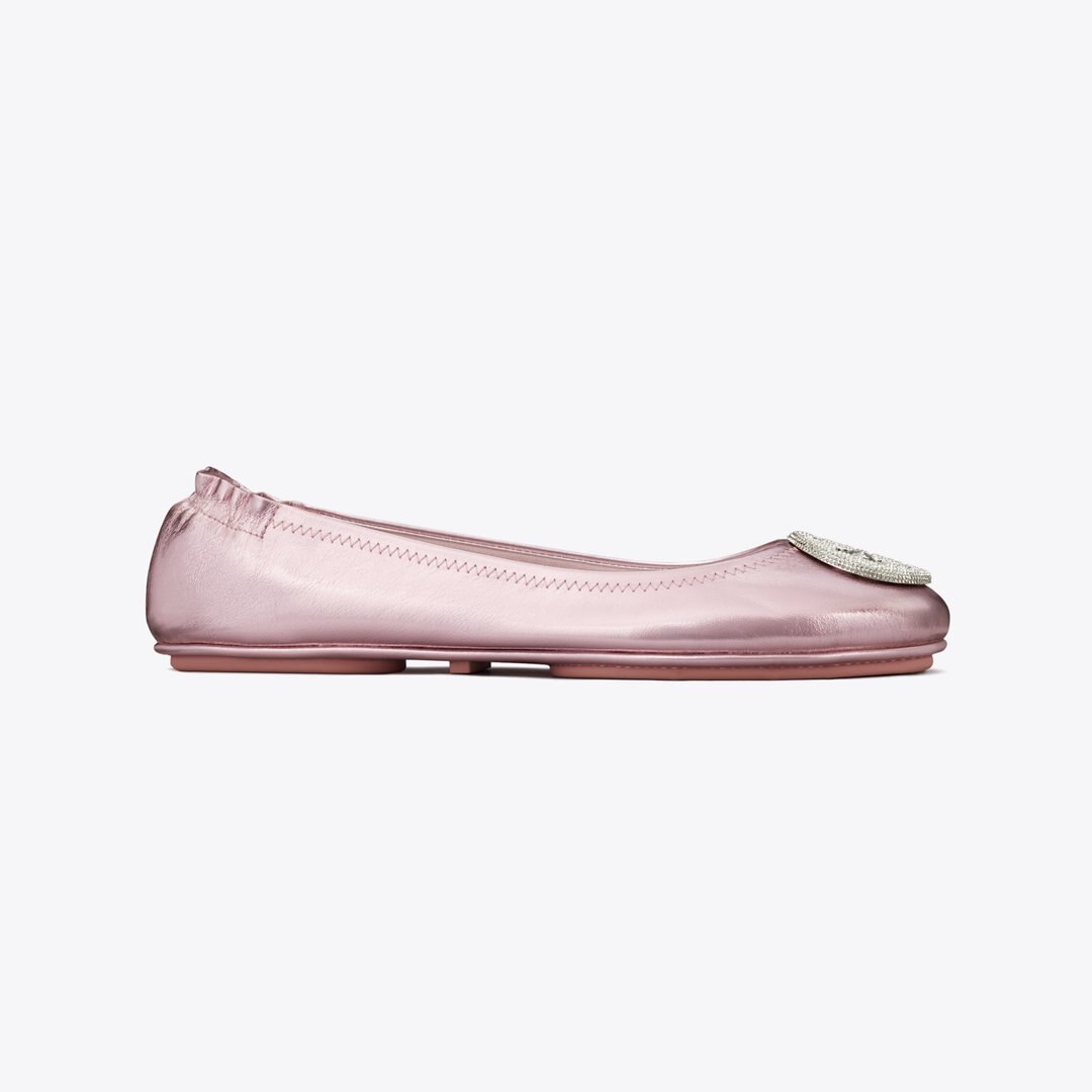Tory Burch Minnie Travel Ballet SPARKLE PINK