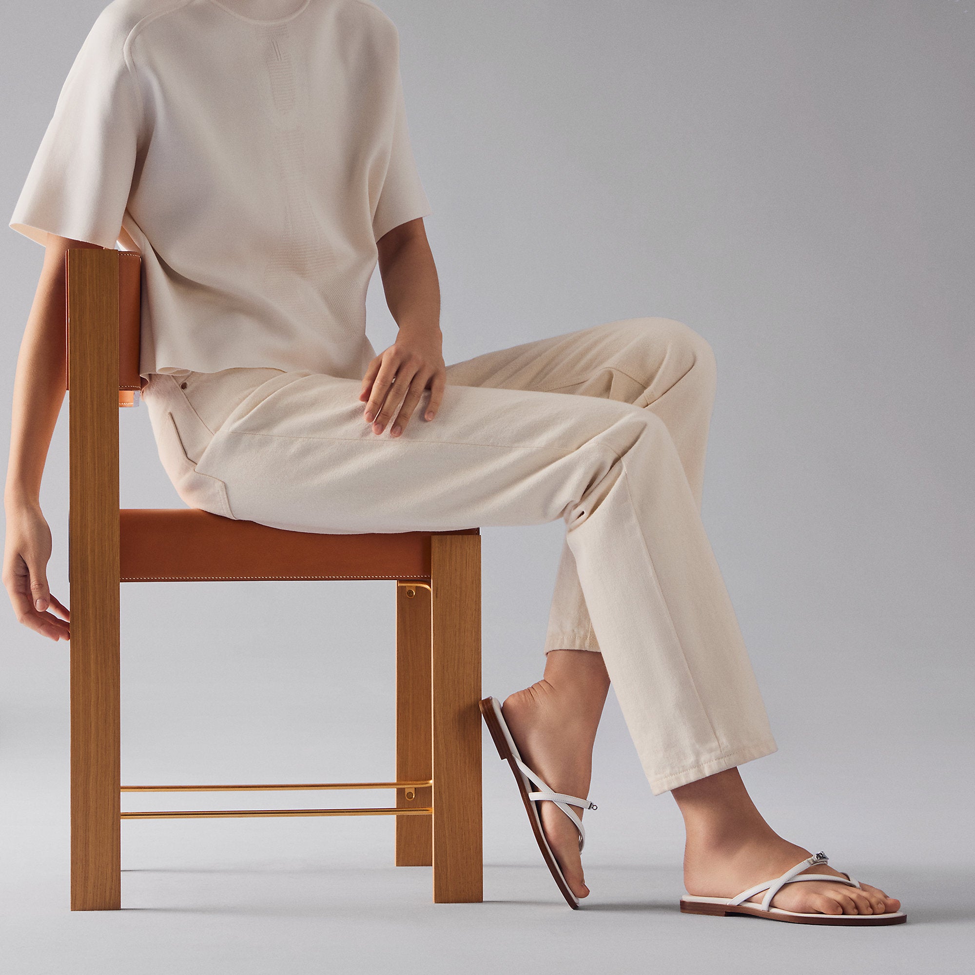  Hermes Miss Sandal Blanc