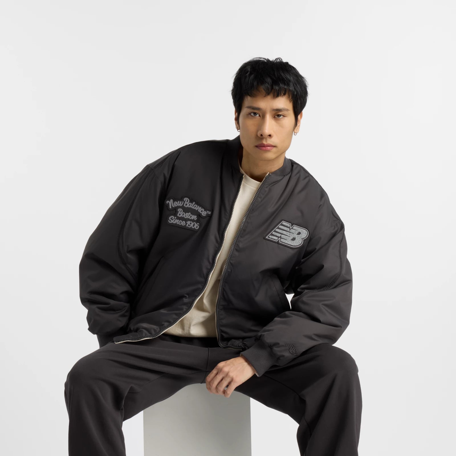 New Balance Nbx Lunar New Year Woven Bomber Jacket Black Cement Black Cement