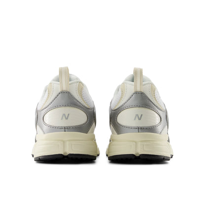 New Balance 408 White with Linen and Silver Metallic