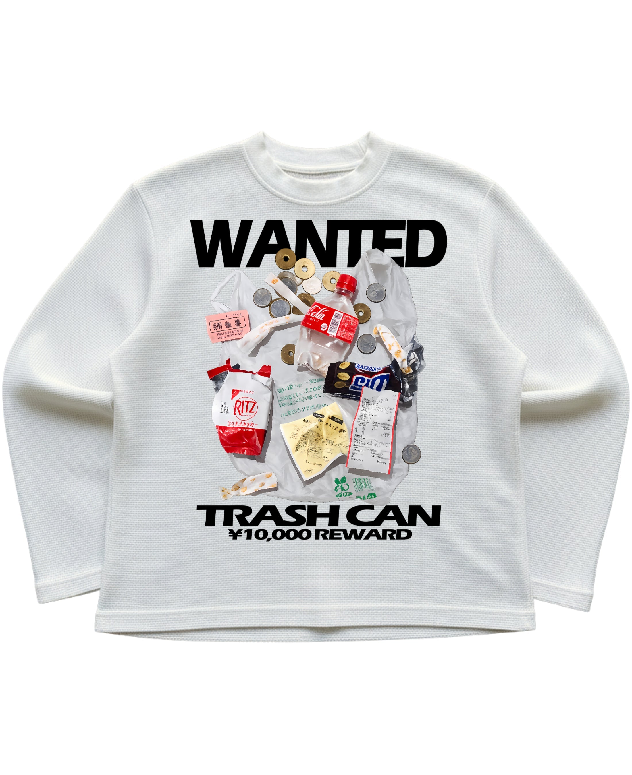 Off-white waffle knit oversized full-sleeve Front Design