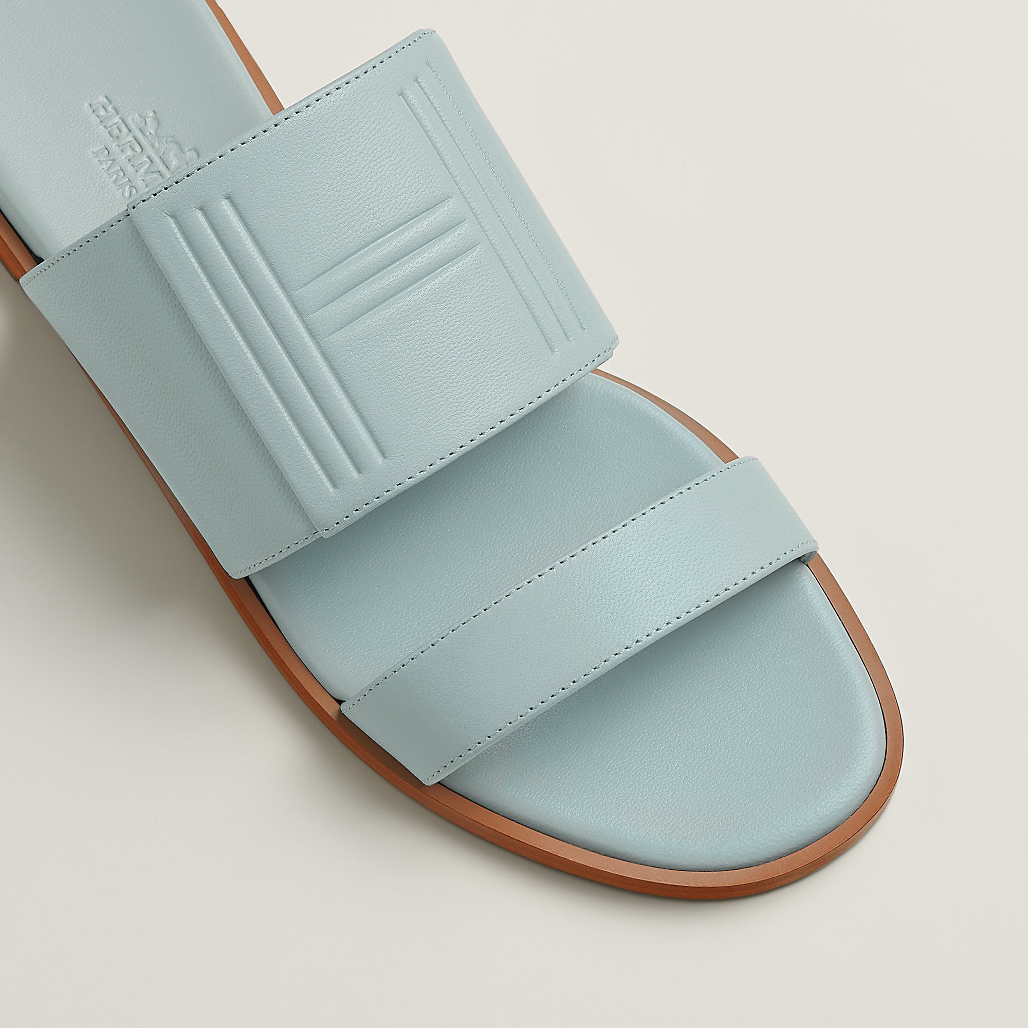  Hermes Mona Sandal Bleu Glacier