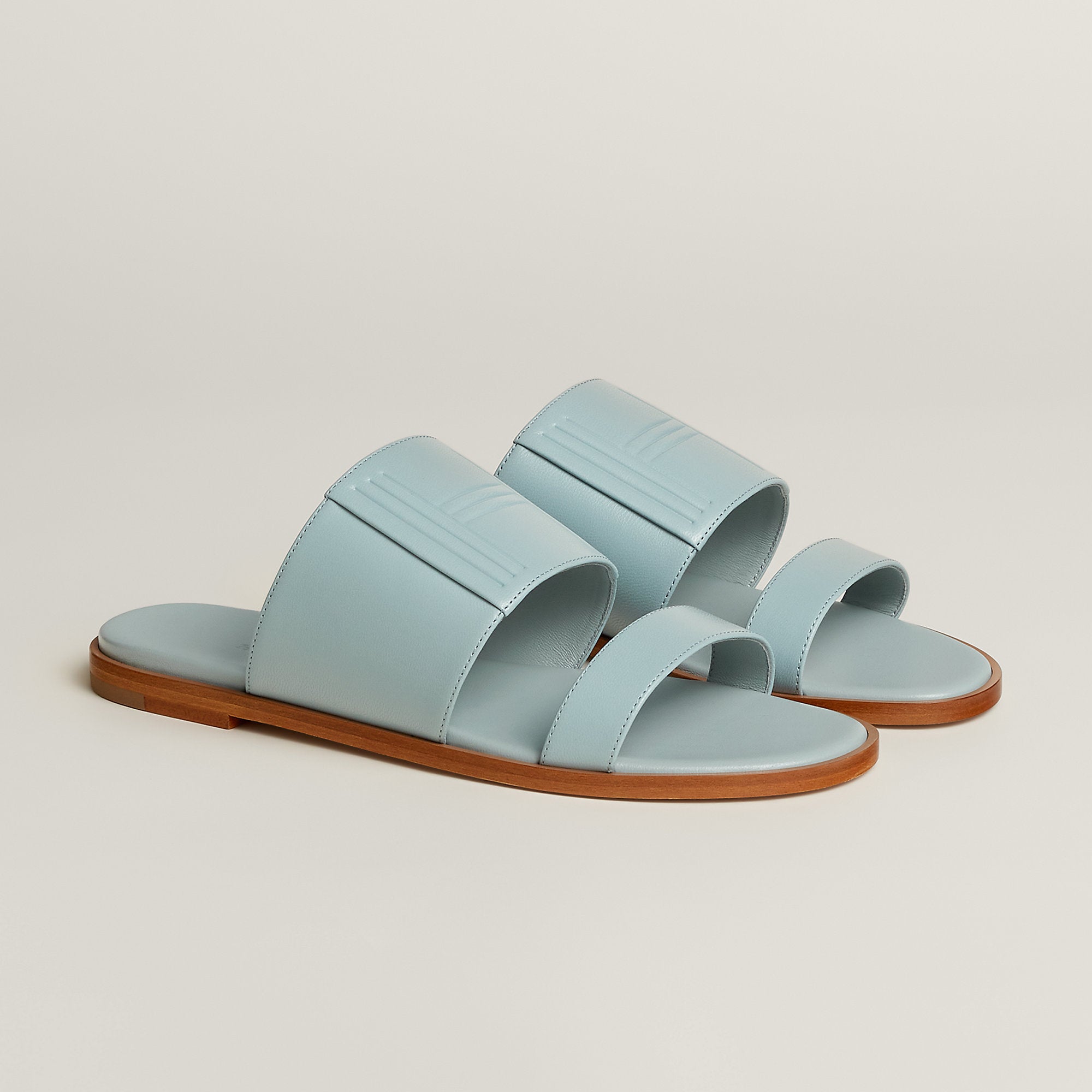  Hermes Mona Sandal Bleu Glacier