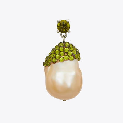 Tory Burch Moondance Crystal and Pearl Drop Earrings Pink / Green
