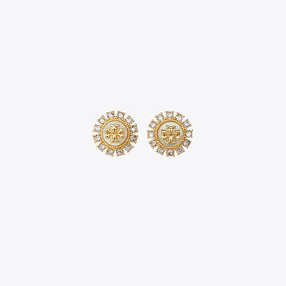 Tory Burch Moondance Crystal Stud Earrings Tory Gold / MOP / Crystal