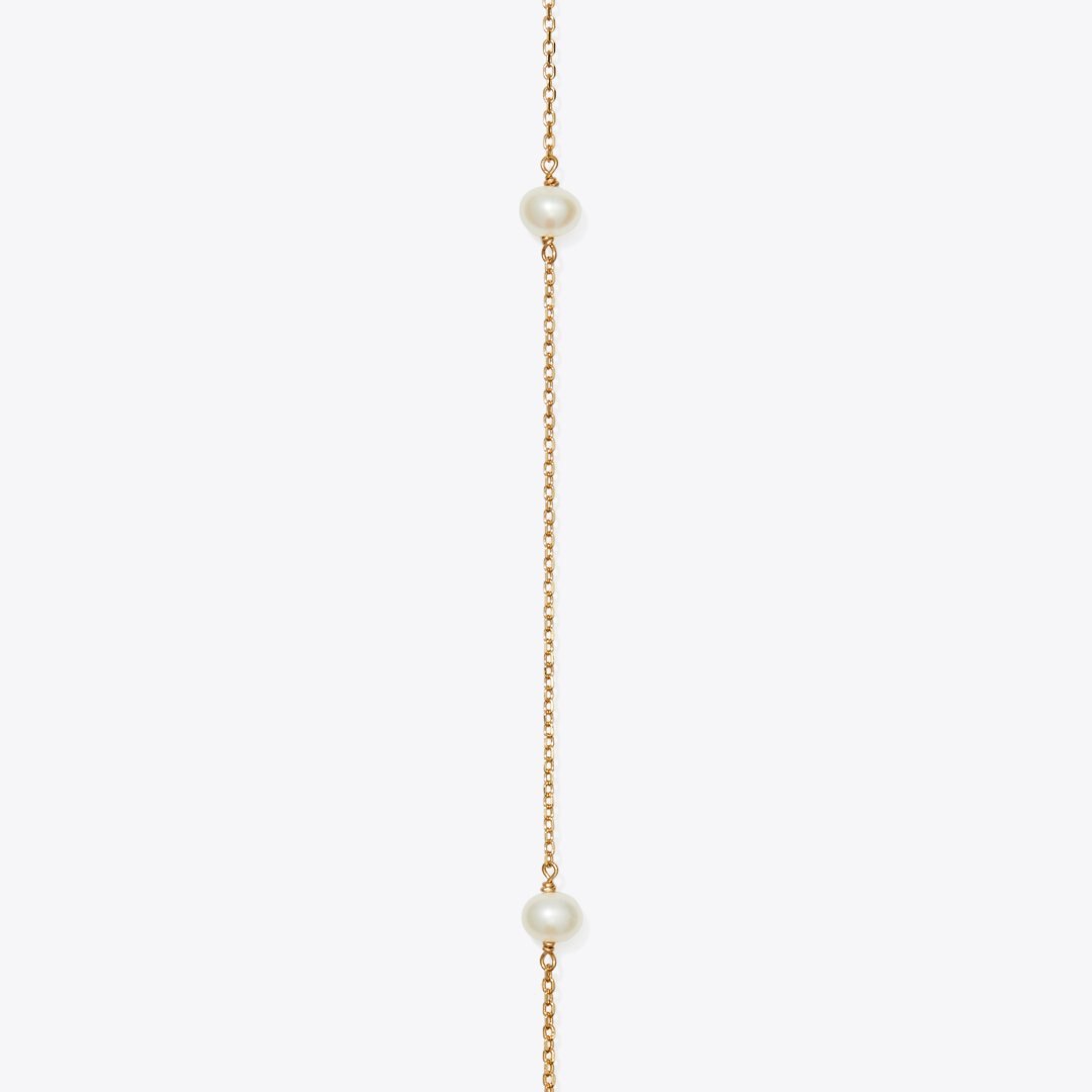 Tory Burch Moondance Long Pearl Necklace Tory Gold / Pearl