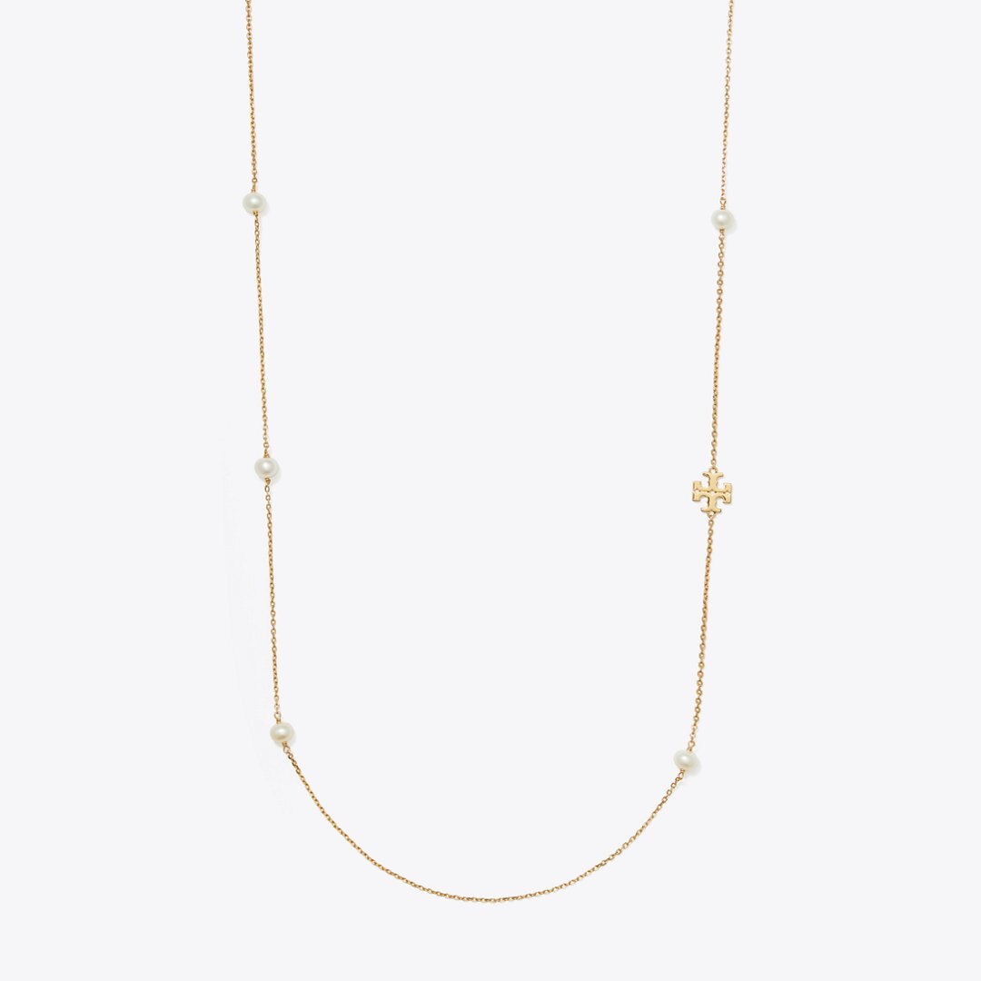 Tory Burch Moondance Long Pearl Necklace Tory Gold / Pearl