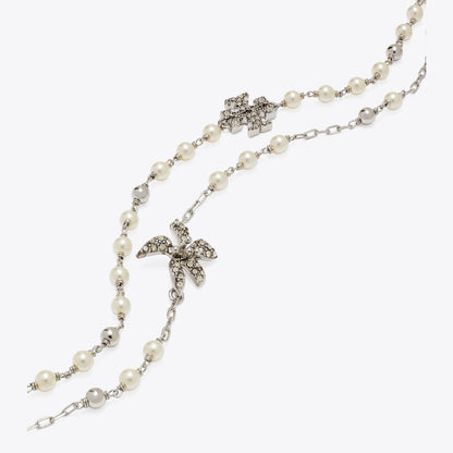 Tory Burch Moondance Multi Strand Pearl Bracelet Tory Silver / Pearl / Crystal