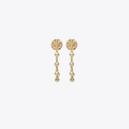Tory Burch Moondance Pearl and Chain Earrings Tory Gold / Pearl / Crystal