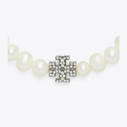 Tory Burch Moondance Pearl and Pav Bracelet Tory Silver / Crystal / Pearl