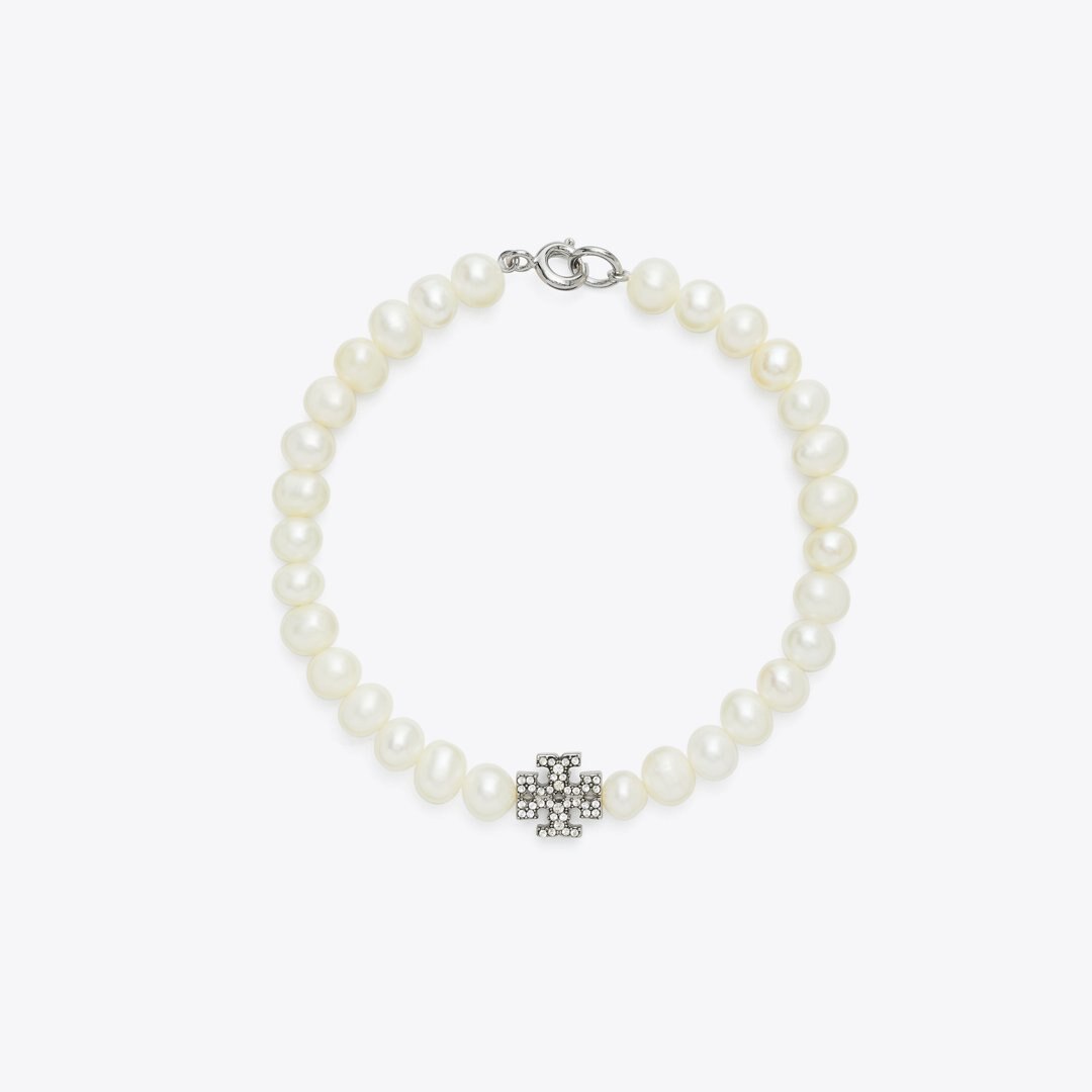 Tory Burch Moondance Pearl and Pav Bracelet Tory Silver / Crystal / Pearl