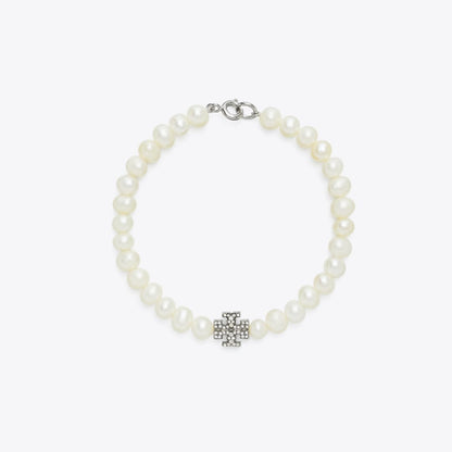 Tory Burch Moondance Pearl and Pav Bracelet Tory Silver / Crystal / Pearl