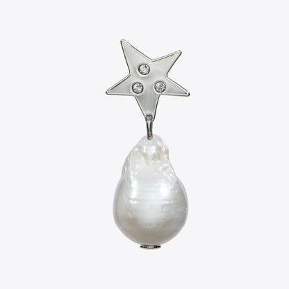 Tory Burch Moondance Pearl and Star Drop Earrings Tory Silver / Pearl / Crystal