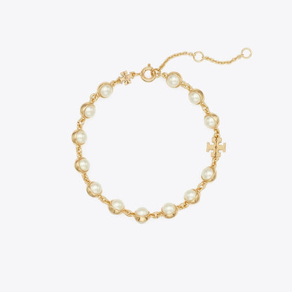 Tory Burch Moondance Pearl Bracelet Light Brass / Ivory