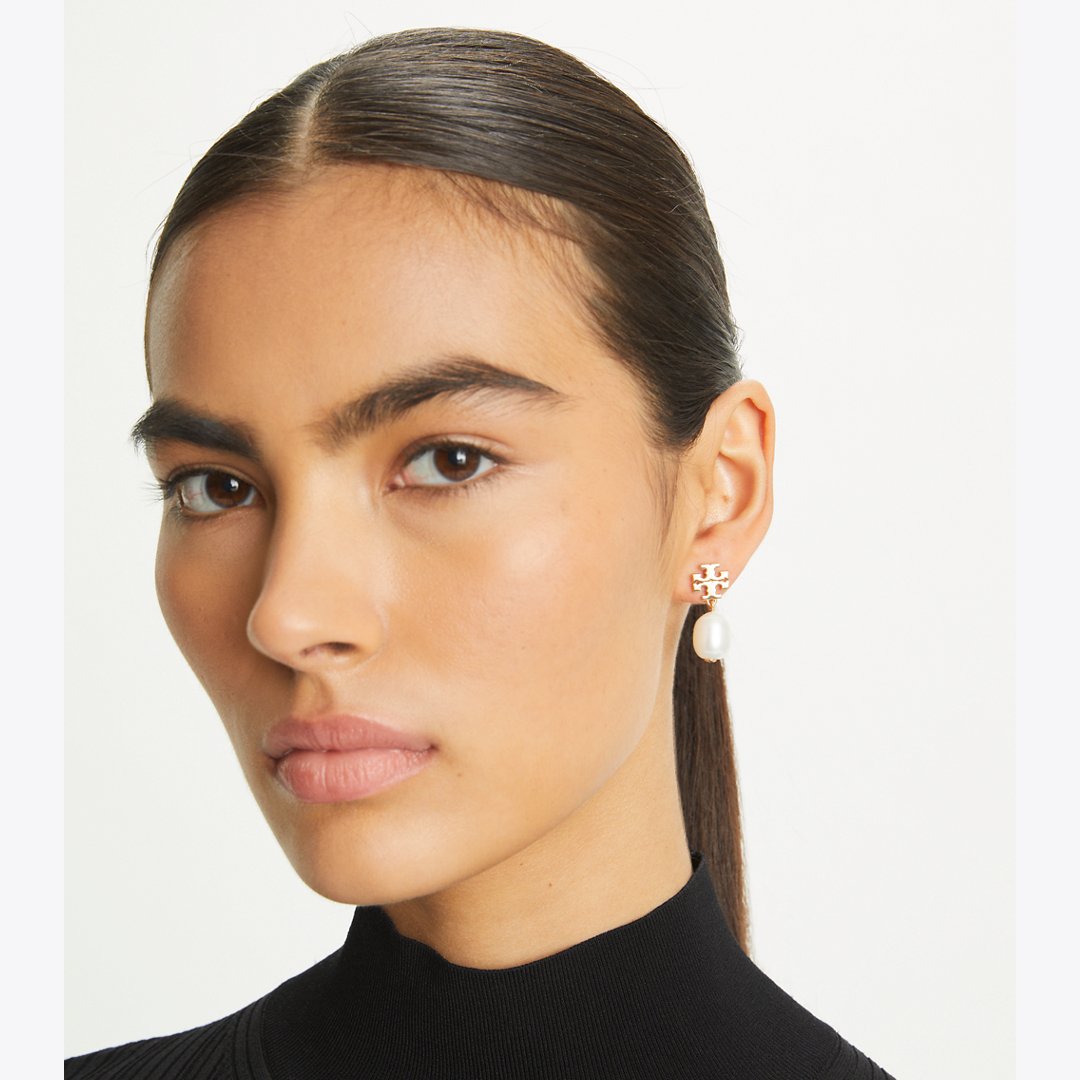 Tory Burch Moondance Pearl Drop Earrings Tory Gold/Ivory