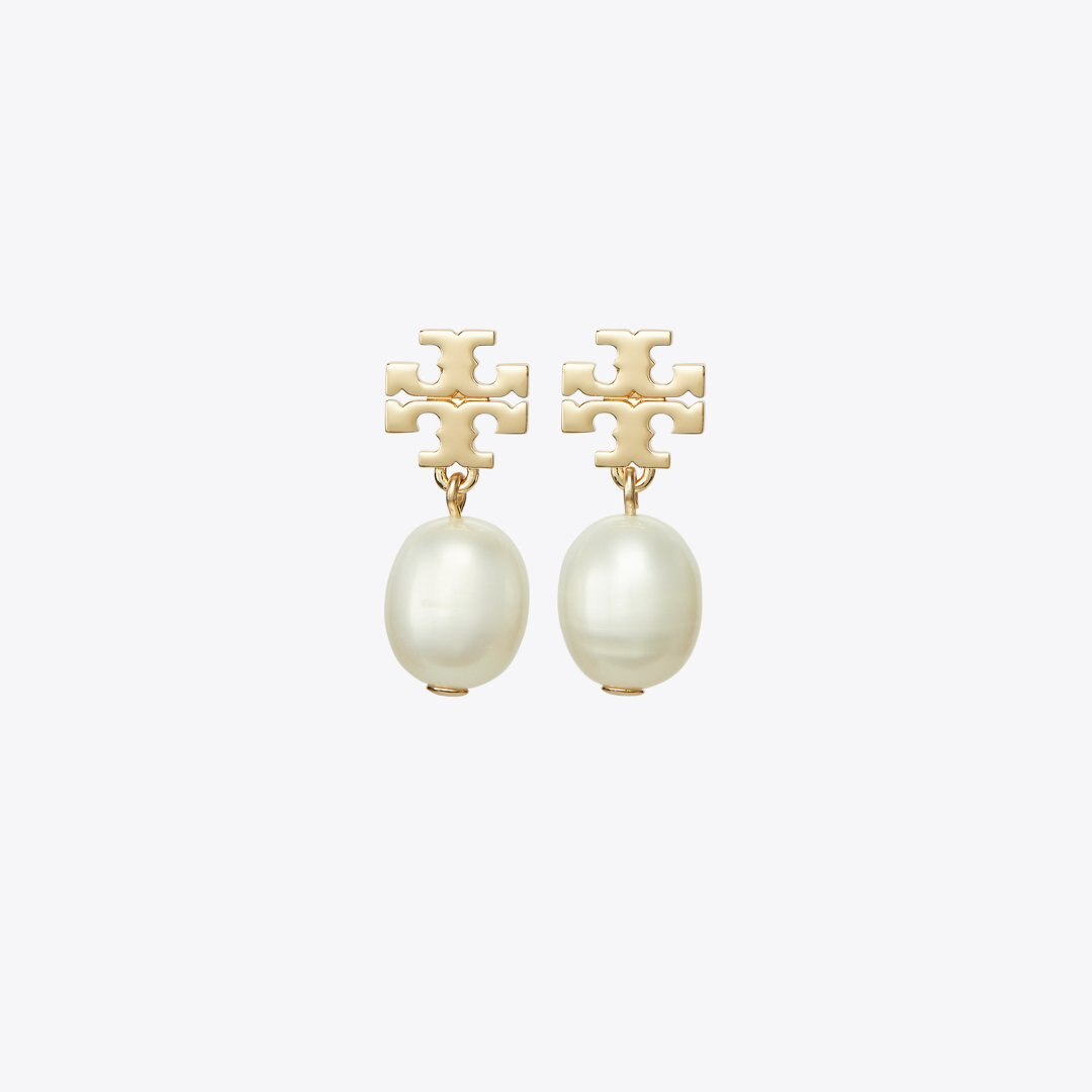Tory Burch Moondance Pearl Drop Earrings Tory Gold/Ivory