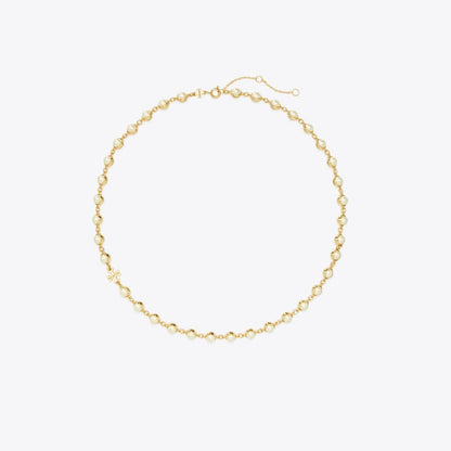 Tory Burch Moondance Pearl Necklace Light Brass / Pearl