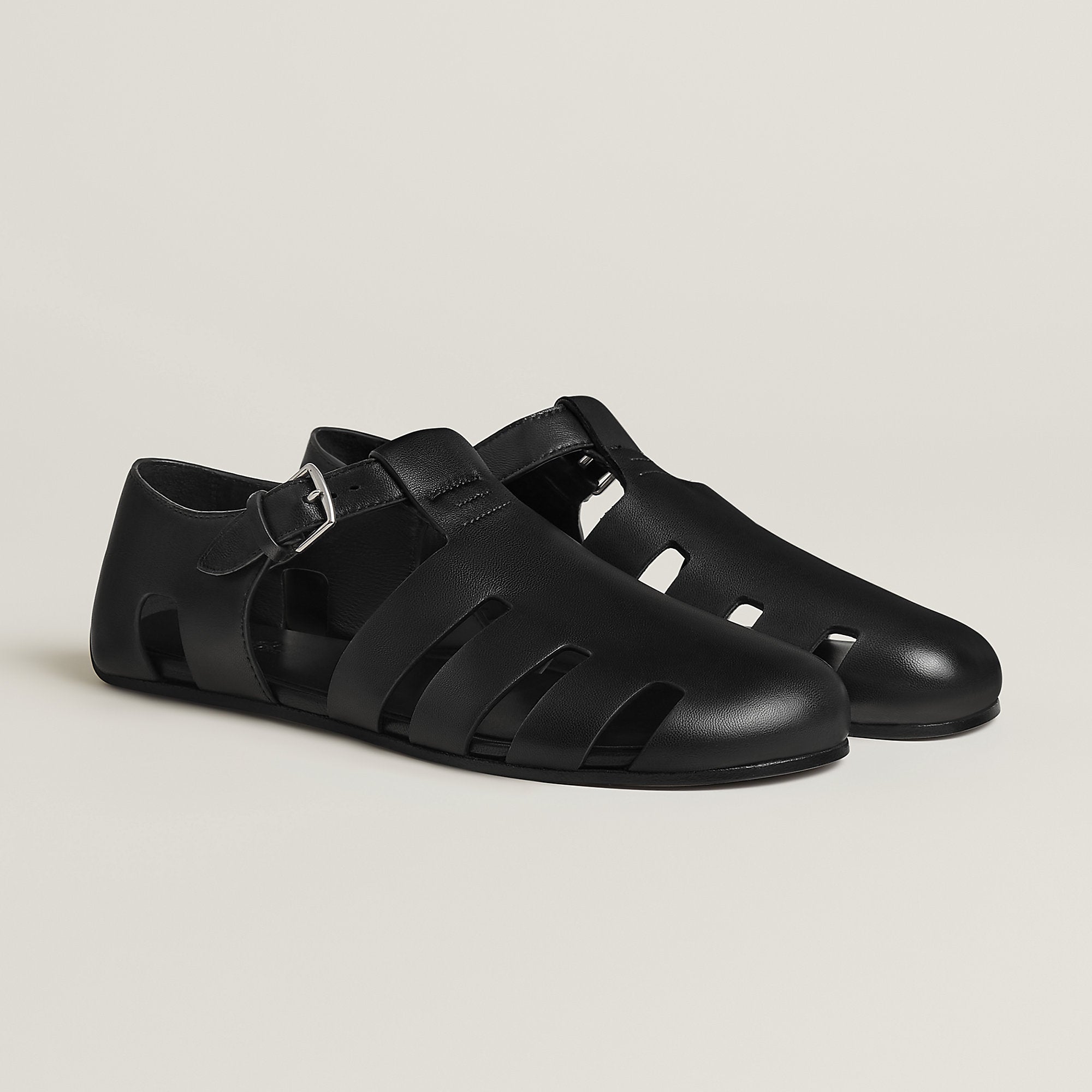  Hermes Motif Sandal Noir